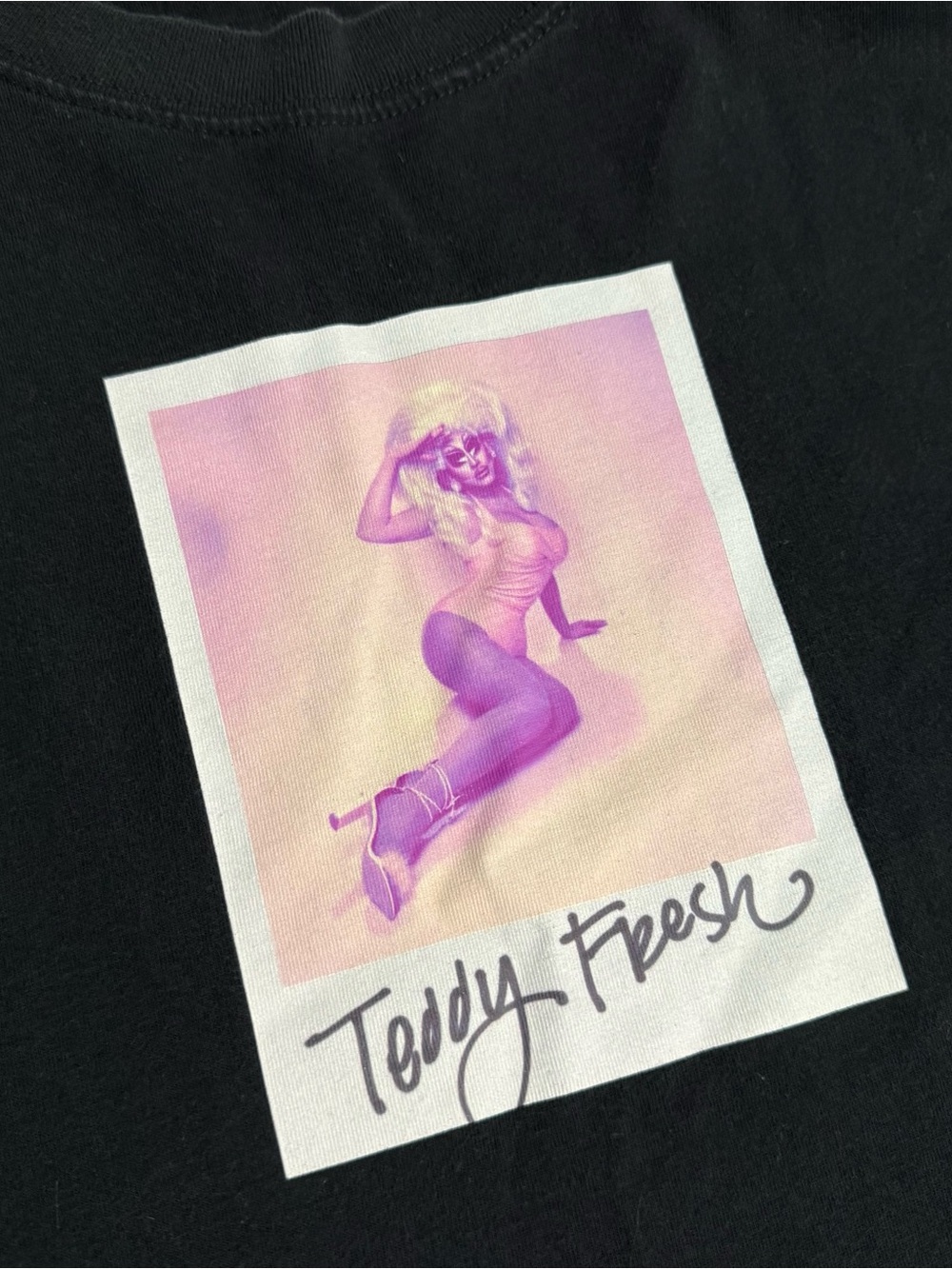 Teddy Fresh x Trixie Mattel - Black Tee with Polaroid Graphic
